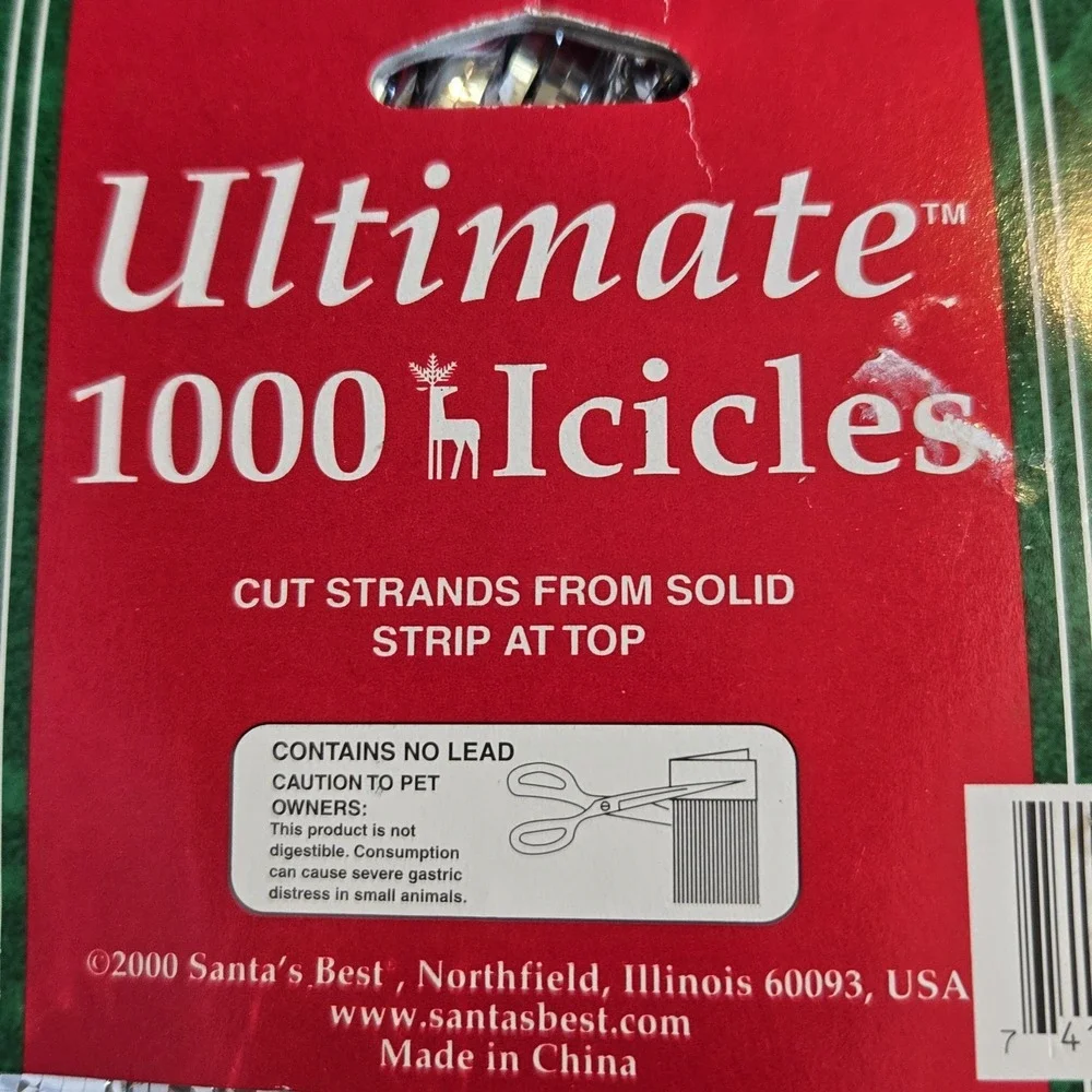 Vintage Santa's Best Christmas 1000 Icicles Silver Tinsel 21